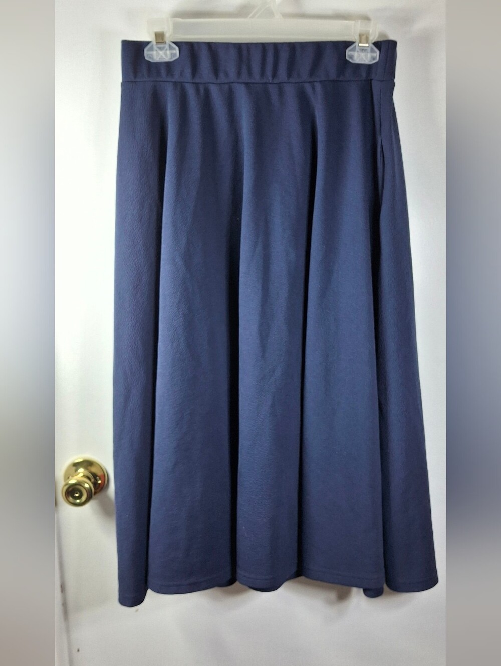 Women's navy Blue Everyday Casual Minimalist Modest Skirt Size L
